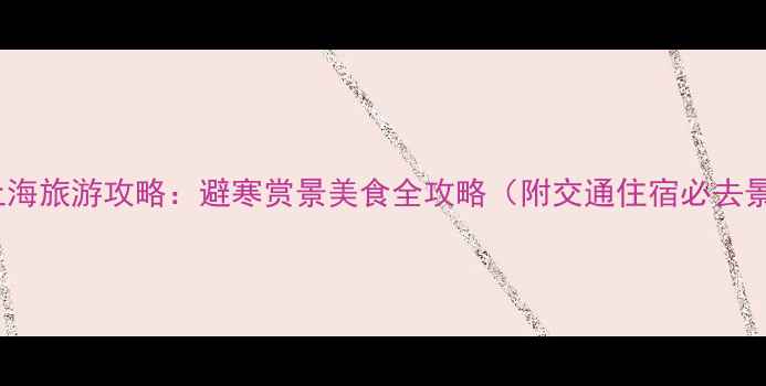 图片 12月上海旅游攻略：避寒赏景美食全攻略（附交通住宿必去景点）1