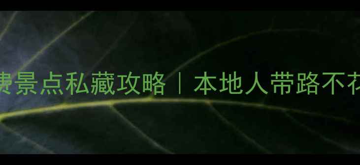 图片 上海10个免费景点私藏攻略｜本地人带路不花钱玩转魔都