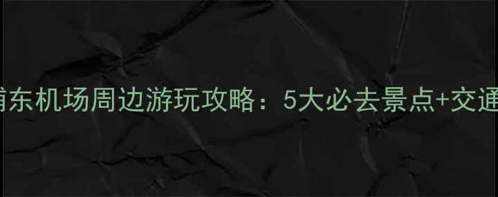 图片 上海浦东机场周边游玩攻略：5大必去景点+交通指南2