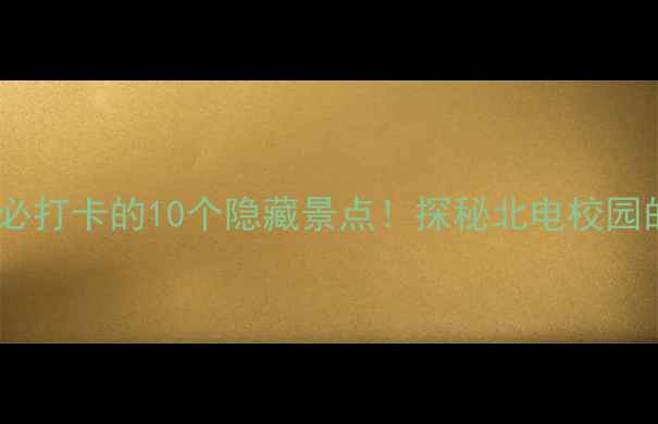 图片 中国传媒大学必打卡的10个隐藏景点！探秘北电校园的文艺与时尚2