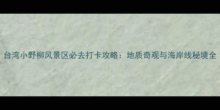 图片 台湾小野柳风景区必去打卡攻略：地质奇观与海岸线秘境全