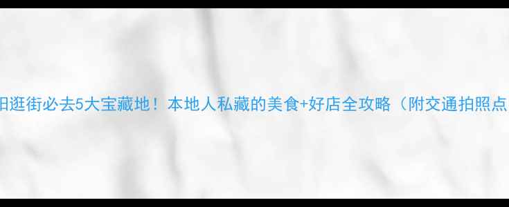 图片 沈阳逛街必去5大宝藏地！本地人私藏的美食+好店全攻略（附交通拍照点）2