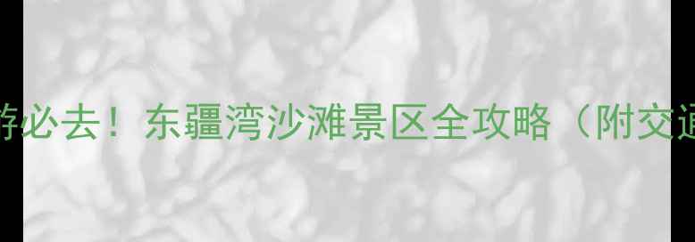 图片 🌊青岛亲子游必去！东疆湾沙滩景区全攻略（附交通拍照美食）
