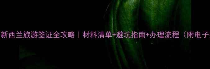 图片 🌍最新！新西兰旅游签证全攻略｜材料清单+避坑指南+办理流程（附电子签教程）